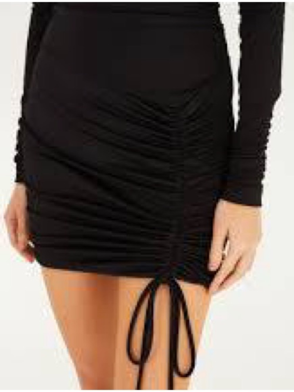 FARM Rio Black Long-Sleeve Ruched Mini Dress - Picture 4 of 10
